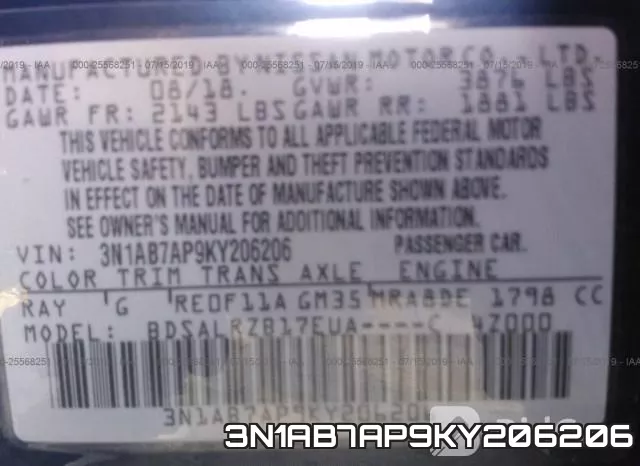 3N1AB7AP9KY206206 фото 10
