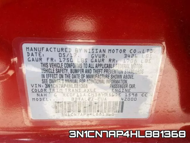 3N1CN7AP4HL881368 фото 2