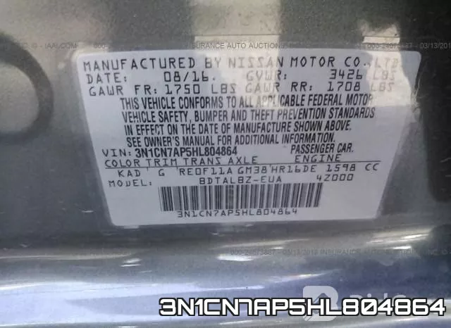 3N1CN7AP5HL804864 фото 10