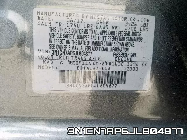 3N1CN7AP6JL804877 фото 2