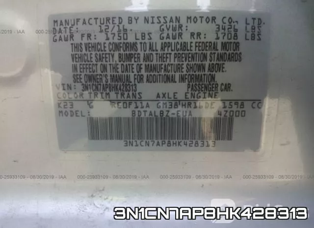 3N1CN7AP8HK428313 фото 10