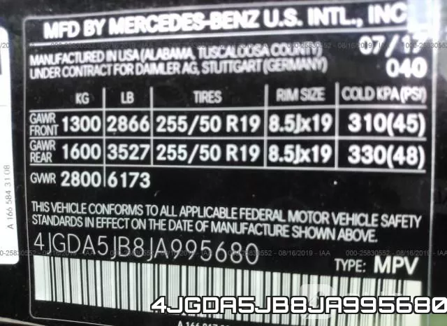 4JGDA5JB8JA995680 фото 10