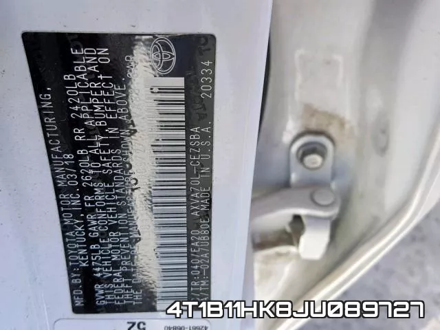 4T1B11HK8JU089727 фото 2