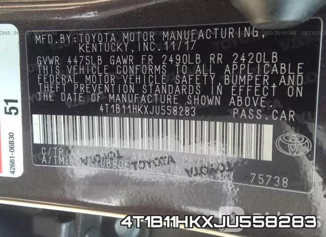 4T1B11HKXJU558283 фото 10