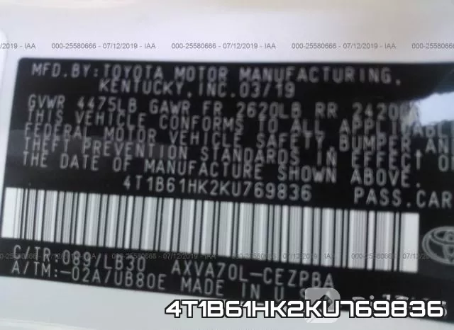 4T1B61HK2KU769836 фото 10