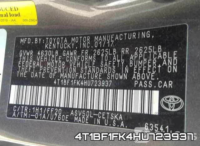 4T1BF1FK4HU723937 фото 10