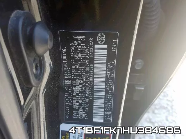 4T1BF1FK7HU384686 фото 2