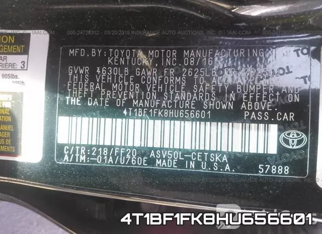 4T1BF1FK8HU656601 фото 10
