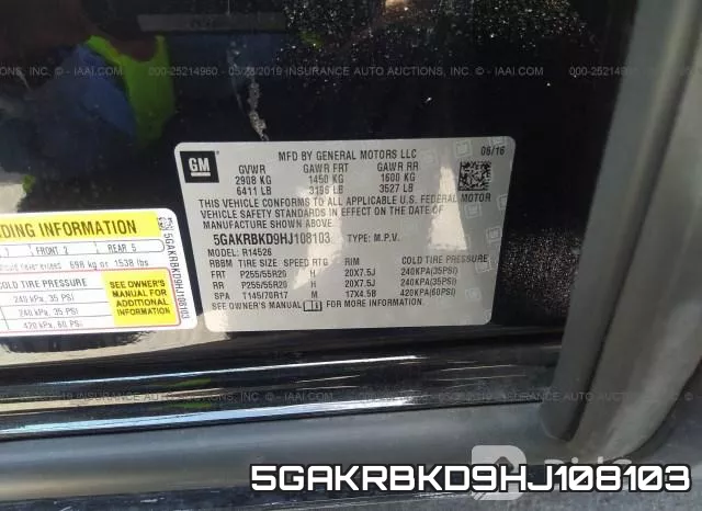 5GAKRBKD9HJ108103 фото 10