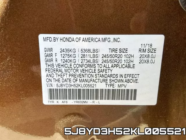 5J8YD3H52KL005521 фото 2