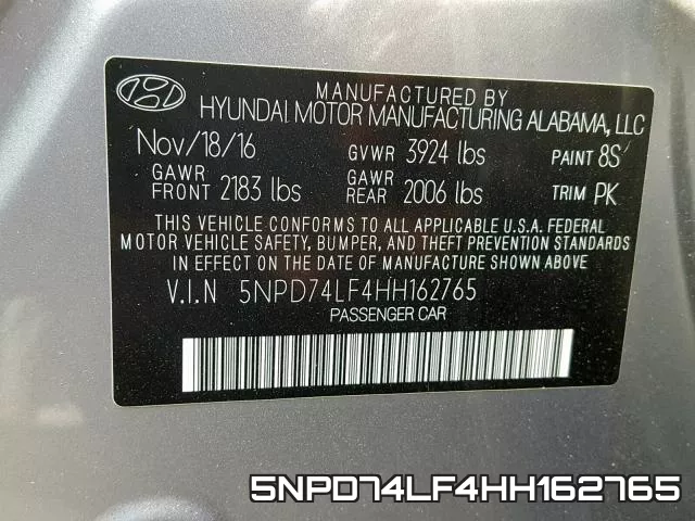 5NPD74LF4HH162765 фото 2