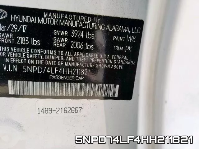 5NPD74LF4HH211821 фото 2