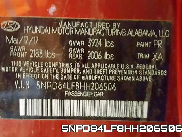 5NPD84LF8HH206506 фото 2