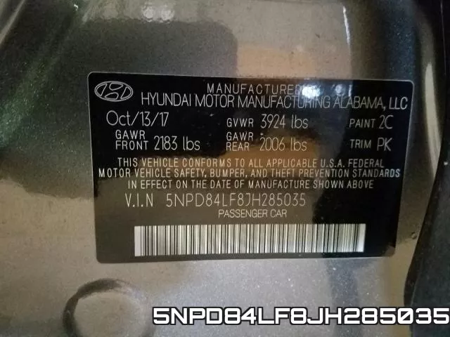 5NPD84LF8JH285035 фото 2