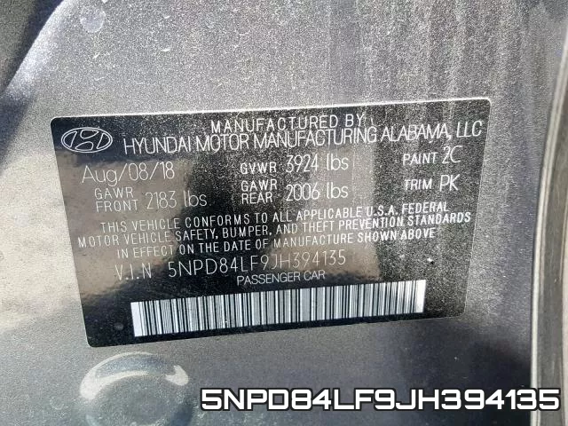 5NPD84LF9JH394135 фото 2