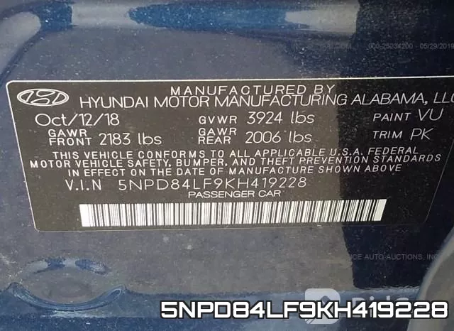 5NPD84LF9KH419228 фото 10