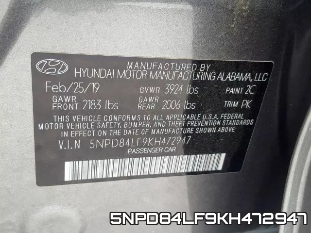 5NPD84LF9KH472947 фото 2