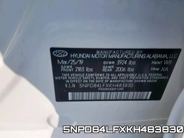 5NPD84LFXKH483830 фото 2