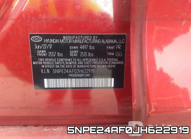 5NPE24AF0JH622919 фото 10