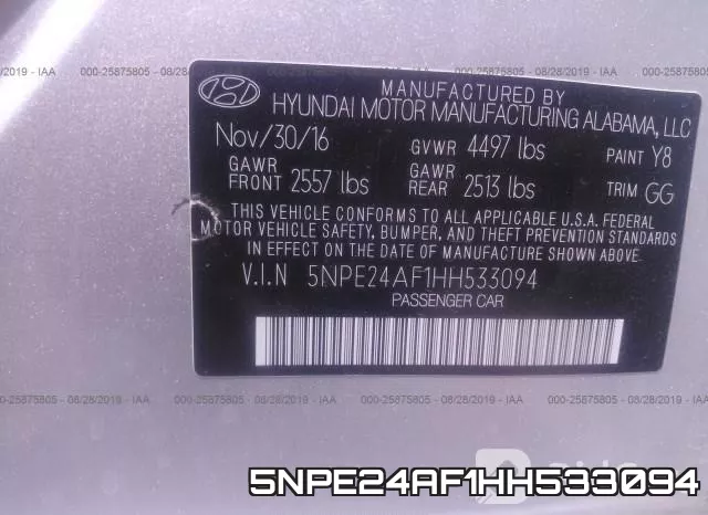 5NPE24AF1HH533094 фото 10