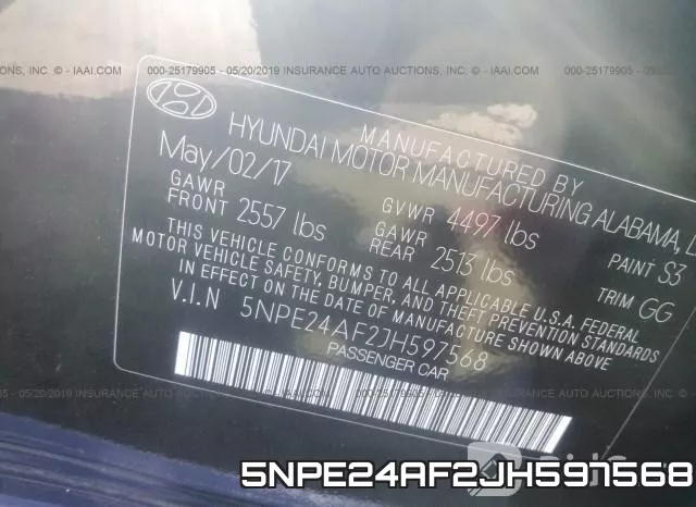 5NPE24AF2JH597568 фото 10