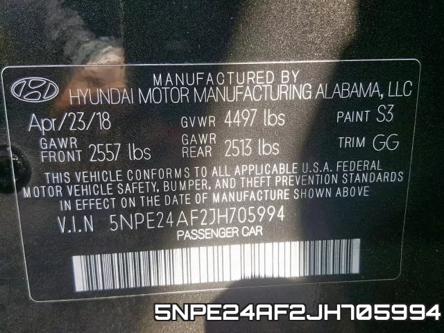 5NPE24AF2JH705994 фото 2