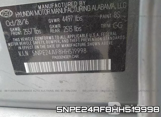 5NPE24AF8HH519998 фото 10
