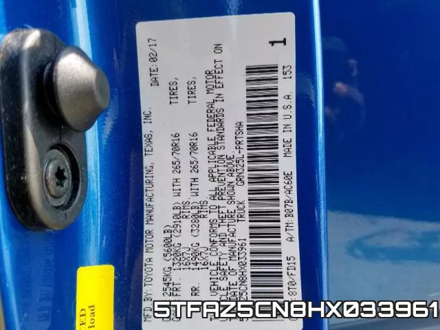 5TFAZ5CN8HX033961 фото 2