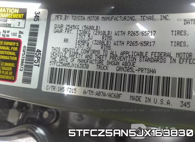 5TFCZ5AN5JX163830 фото 10