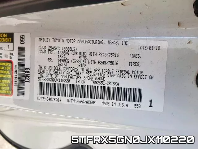 5TFRX5GN0JX110220 фото 2