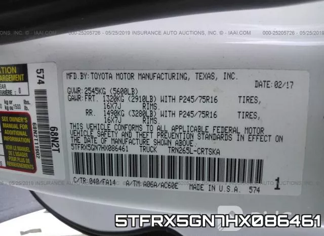 5TFRX5GN7HX086461 фото 10
