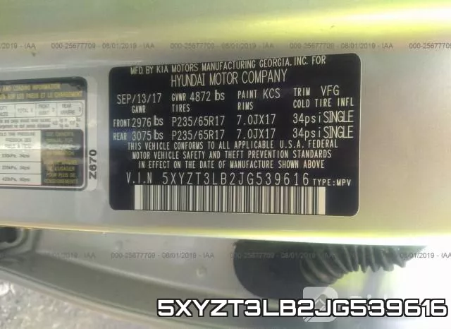 5XYZT3LB2JG539616 фото 10
