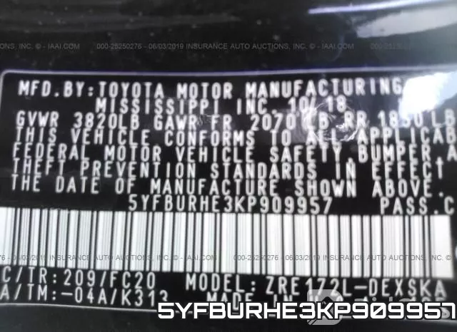 5YFBURHE3KP909957 фото 10