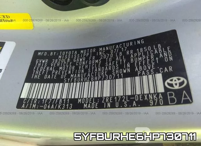 5YFBURHE6HP730711 фото 10