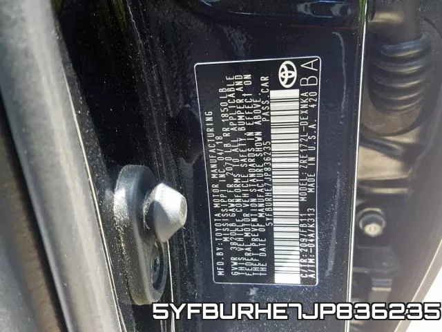 5YFBURHE7JP836235 фото 2