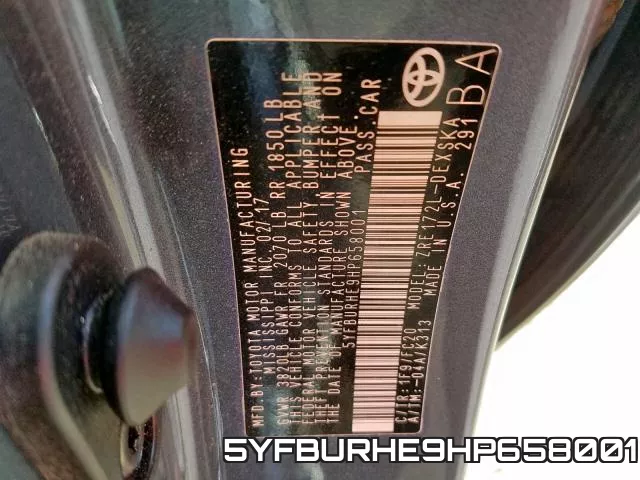 5YFBURHE9HP658001 фото 2