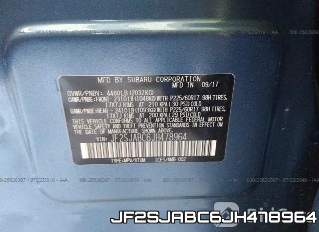JF2SJABC6JH478964 фото 10