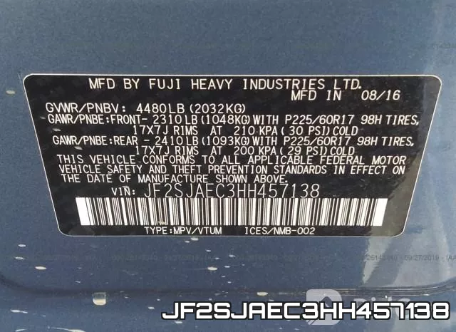 JF2SJAEC3HH457138 фото 10