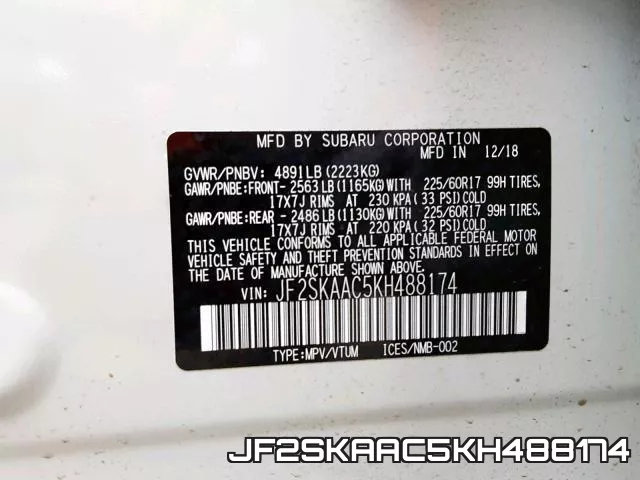 JF2SKAAC5KH488174 фото 2