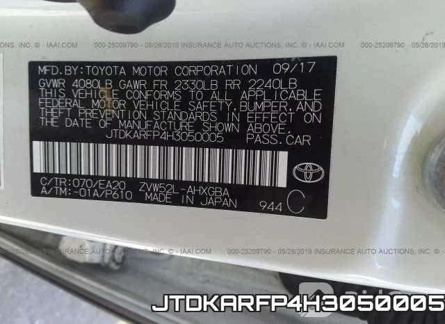 JTDKARFP4H3050005 фото 9