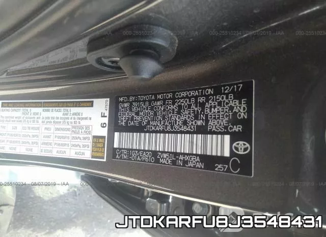 JTDKARFU8J3548431 фото 10