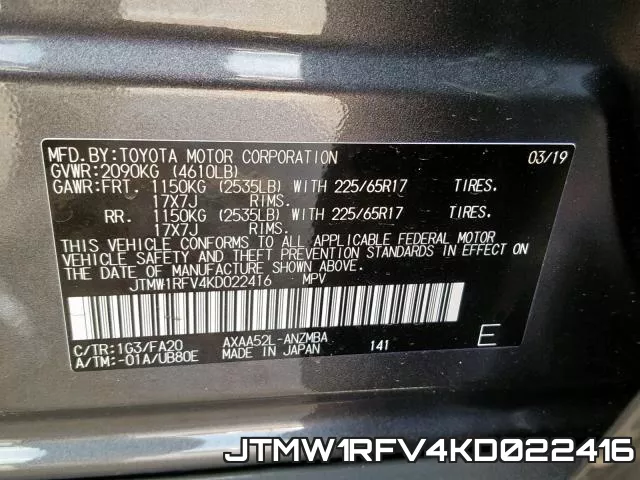 JTMW1RFV4KD022416 фото 2