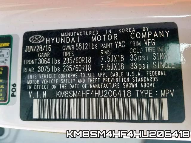 KM8SM4HF4HU206418 фото 2