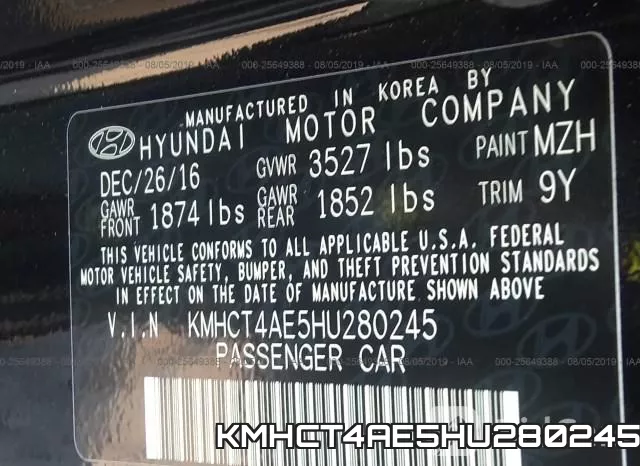 KMHCT4AE5HU280245 фото 10