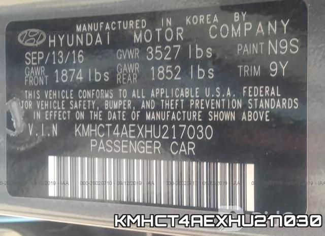 KMHCT4AEXHU217030 фото 10