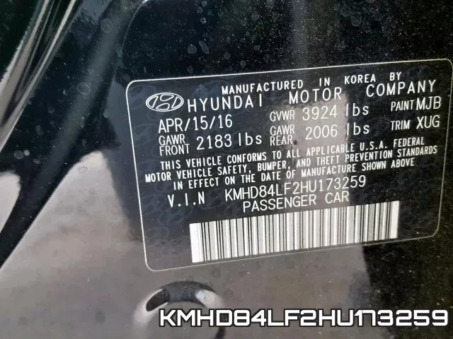 KMHD84LF2HU173259 фото 2
