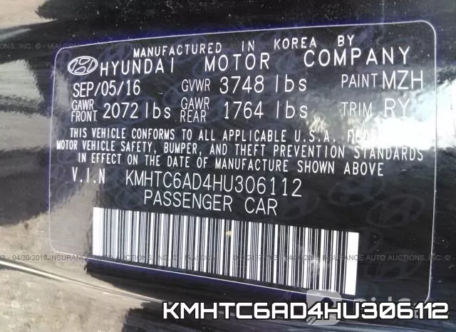 KMHTC6AD4HU306112 фото 10