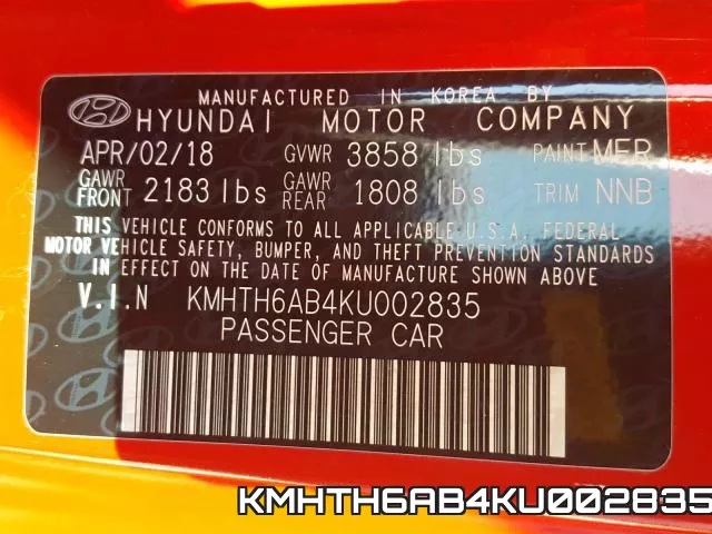 KMHTH6AB4KU002835 фото 2