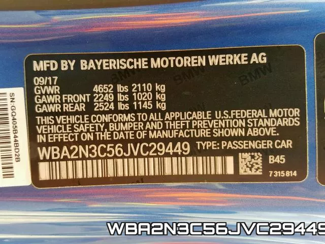 WBA2N3C56JVC29449 фото 2