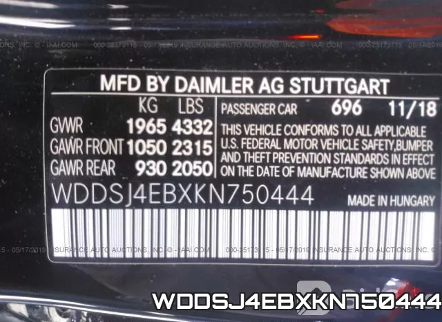 WDDSJ4EBXKN750444 фото 10